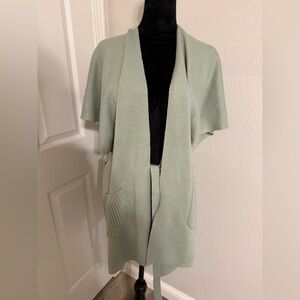 LOFT Sage Green Open Front Cardigan